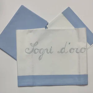 LENZUOLO+FEDERA+SOTTO CESTA LAVORAZIONE ARTIGIANALE RICAMATO A MANO