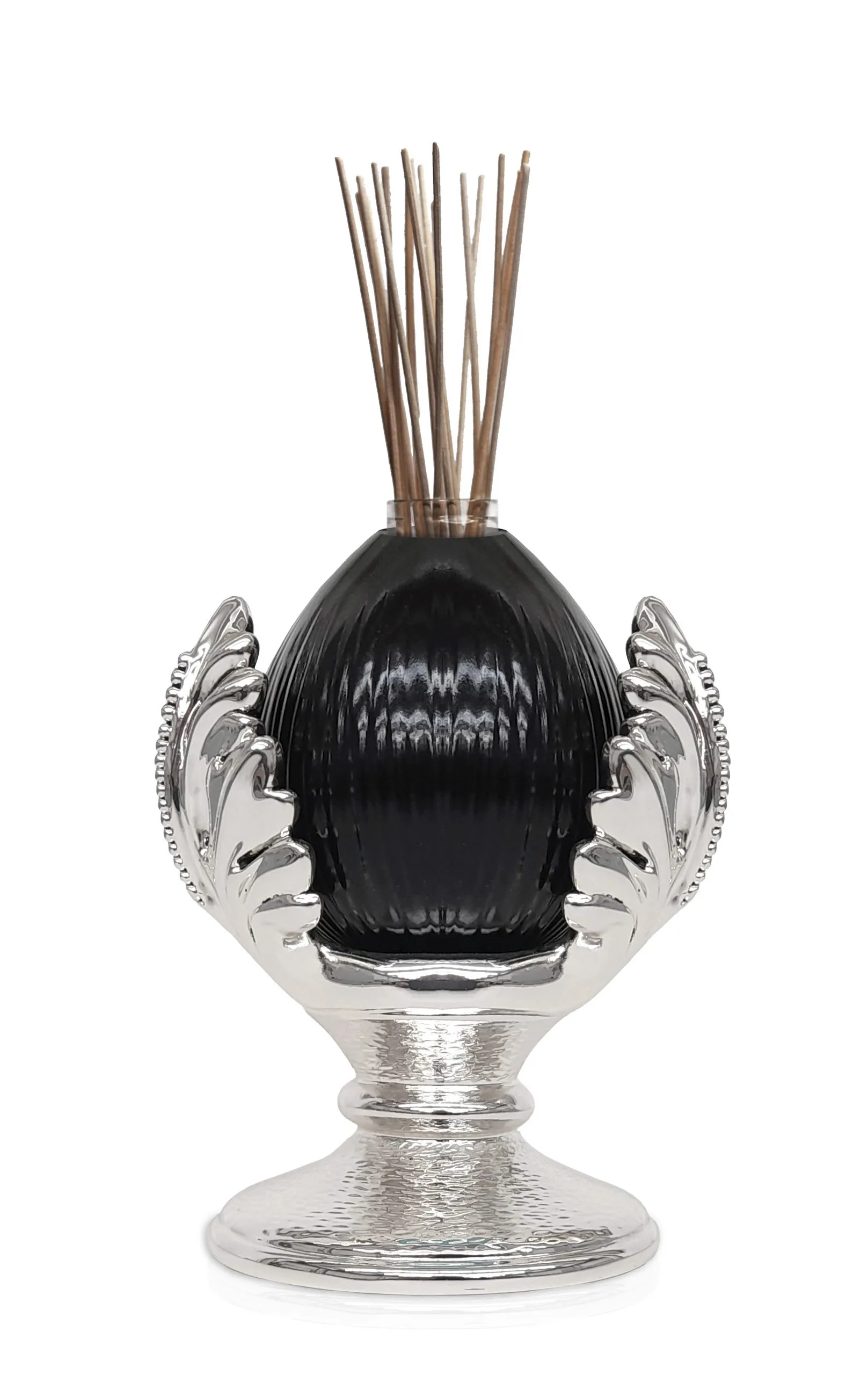 Pomo profum.nero base argento