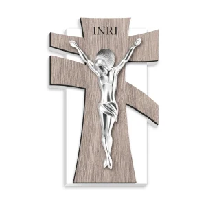 pannello in legno con Cristo in resina