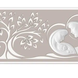 pannello Albero della Vita con Sacra Fam.resina bianca